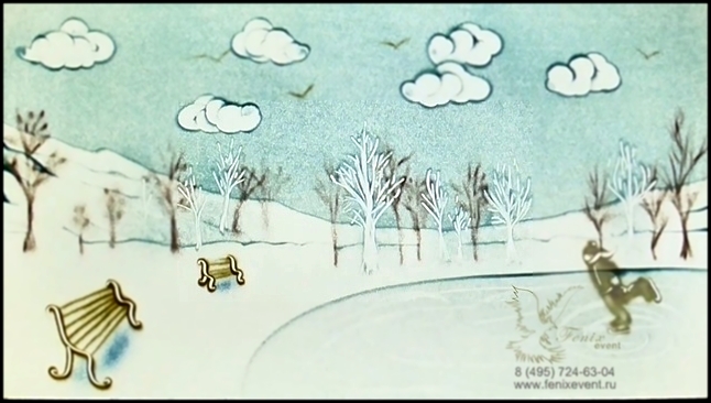 Видеоклип Заказать песочное шоу на детский праздник Москва - видео открытка Зима 