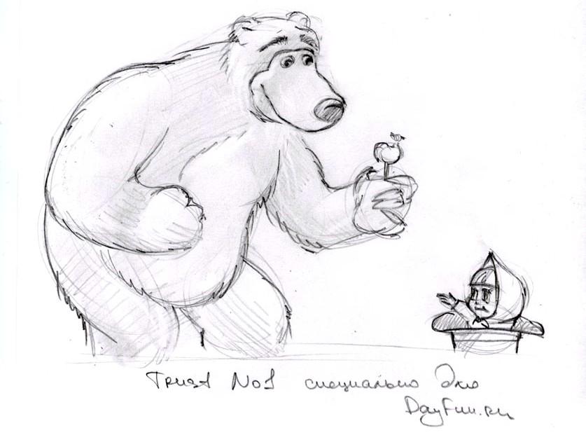 про рисование Маша и медведь